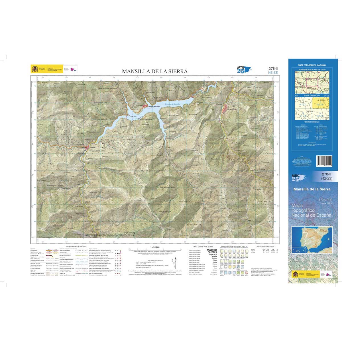 Online bestellen: Topografische kaart 278-II Mansilla de la Sierra | CNIG - Instituto Geográfico Nacional1