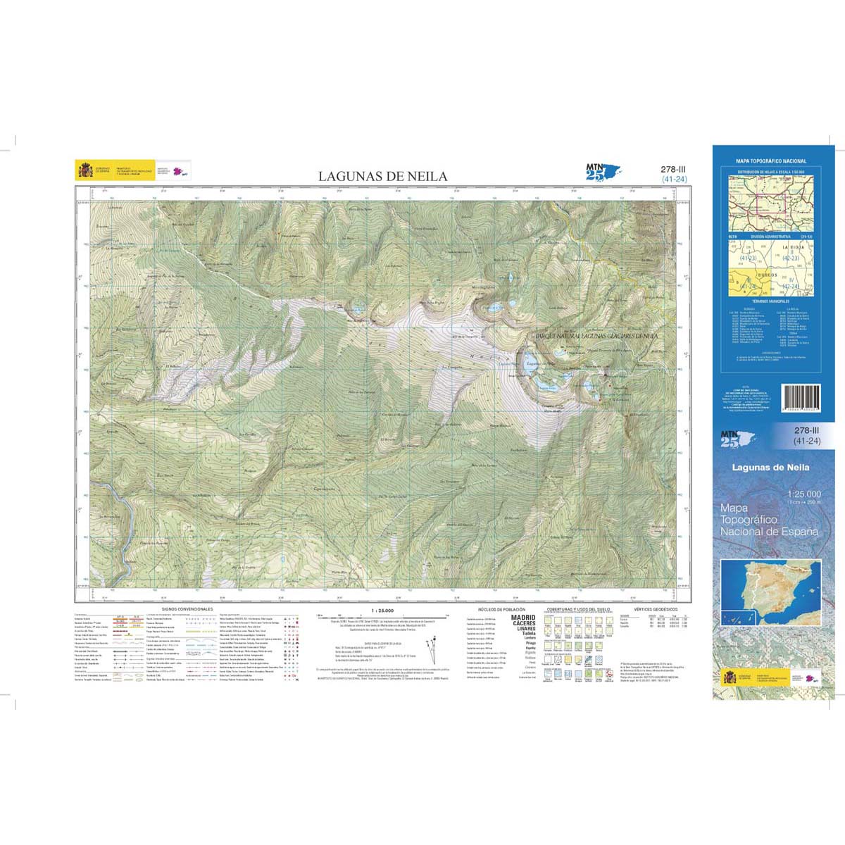 Online bestellen: Topografische kaart 278-III Lagunas de Neila | CNIG - Instituto Geográfico Nacional1