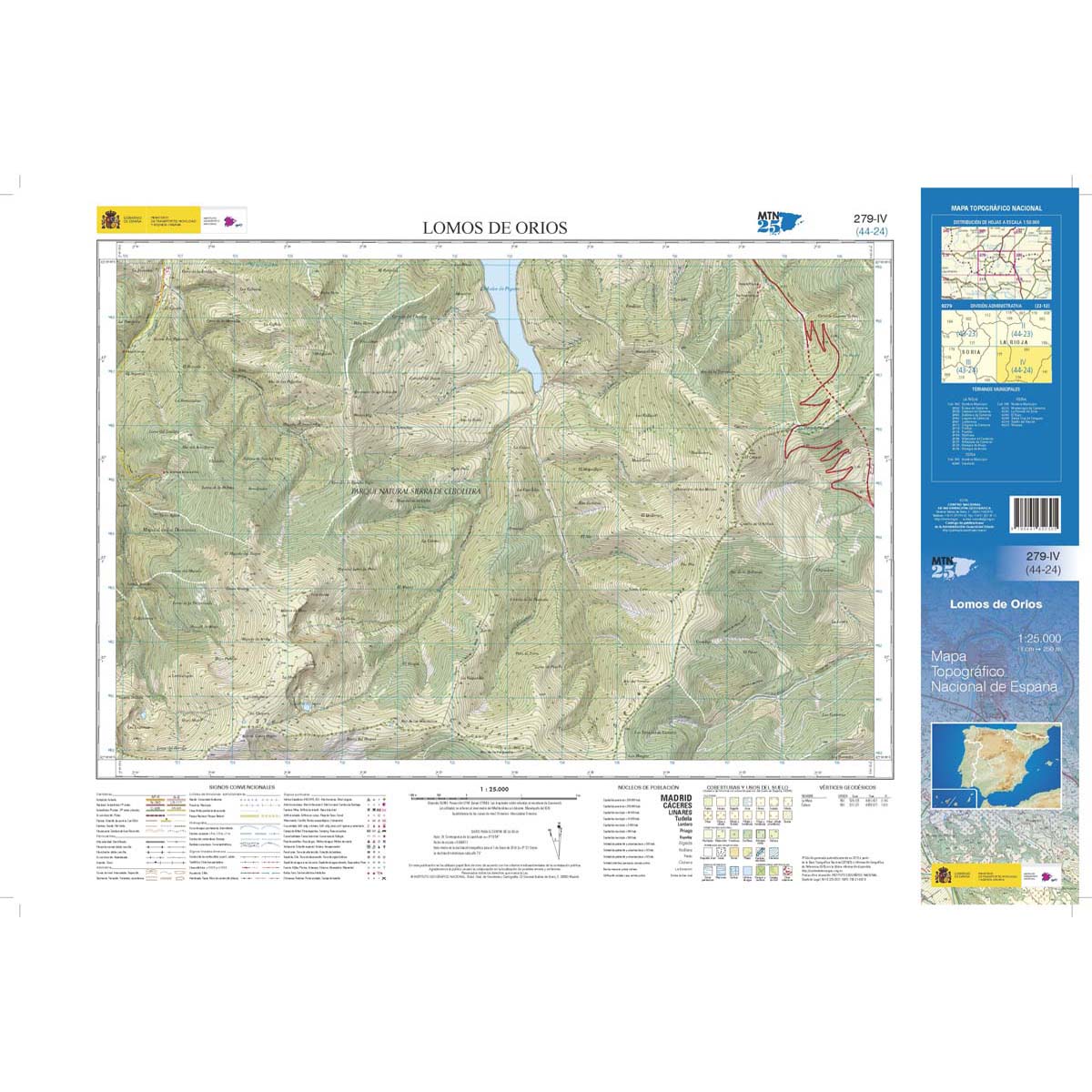 Online bestellen: Topografische kaart 279-IV Lomos de Orio | CNIG - Instituto Geográfico Nacional1