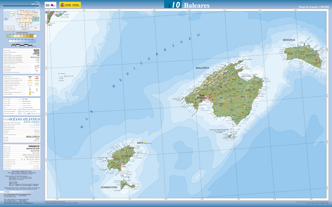 Online bestellen: Wegenkaart - landkaart 10 Baleares - Balearen | CNIG - Instituto Geográfico Nacional