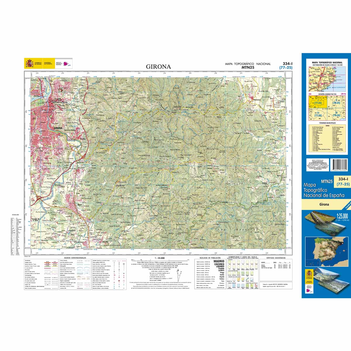 Online bestellen: Topografische kaart 334-I Girona | CNIG - Instituto Geográfico Nacional1