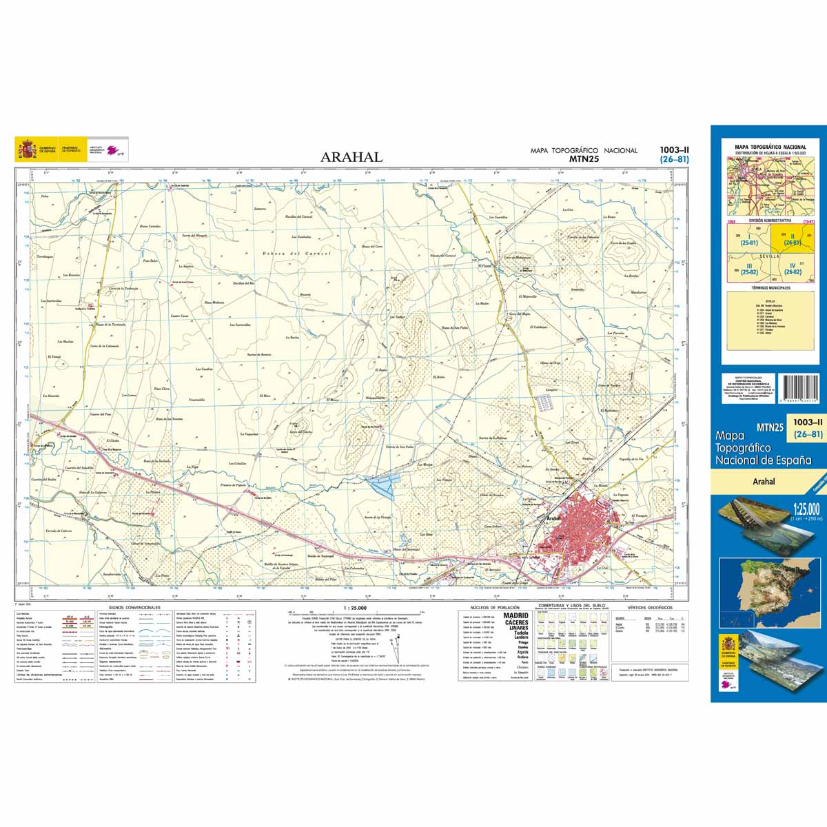 Online bestellen: Topografische kaart 1003-II Arahal | CNIG - Instituto Geográfico Nacional1