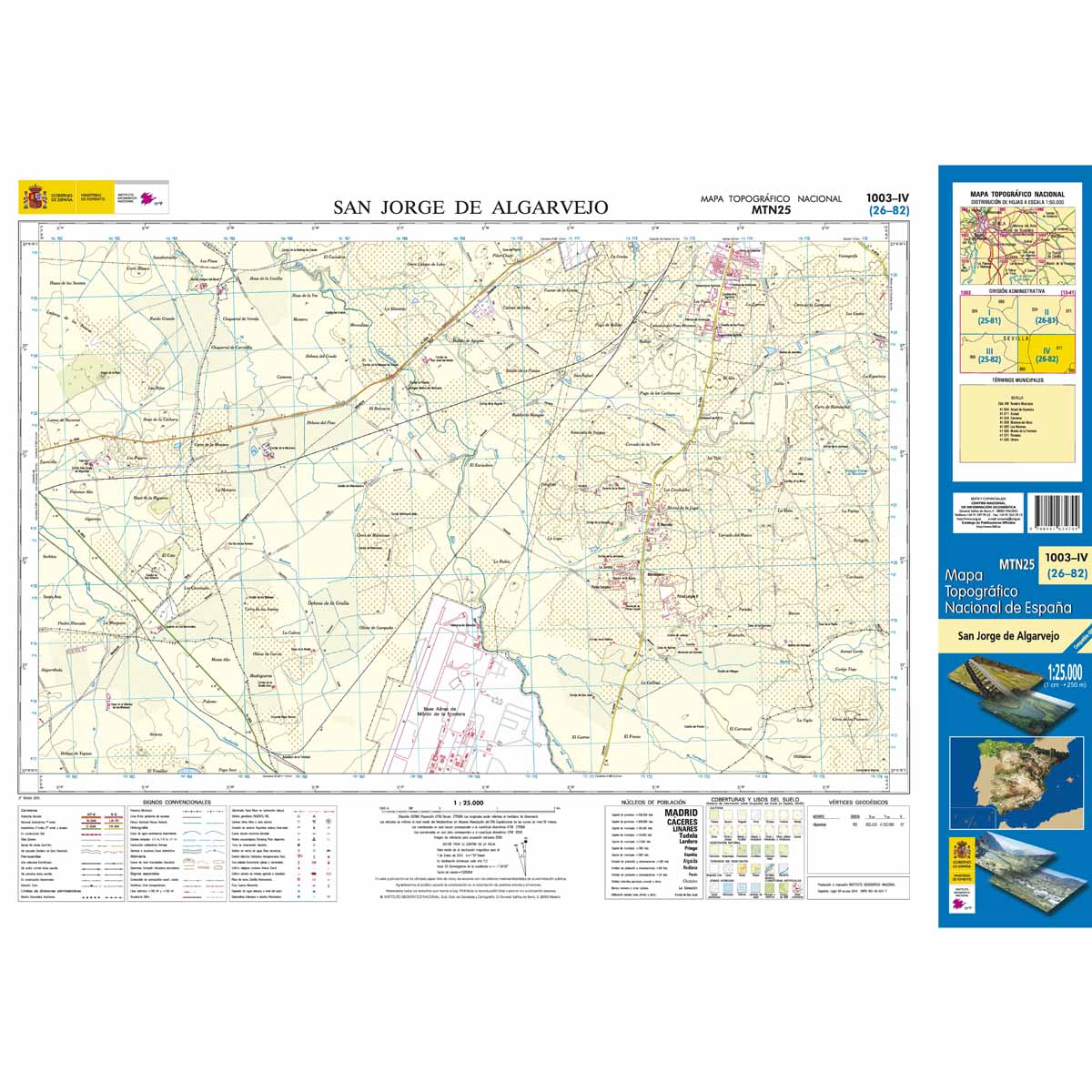 Online bestellen: Topografische kaart 1003-IV San Jorge de Algarvejo | CNIG - Instituto Geográfico Nacional1