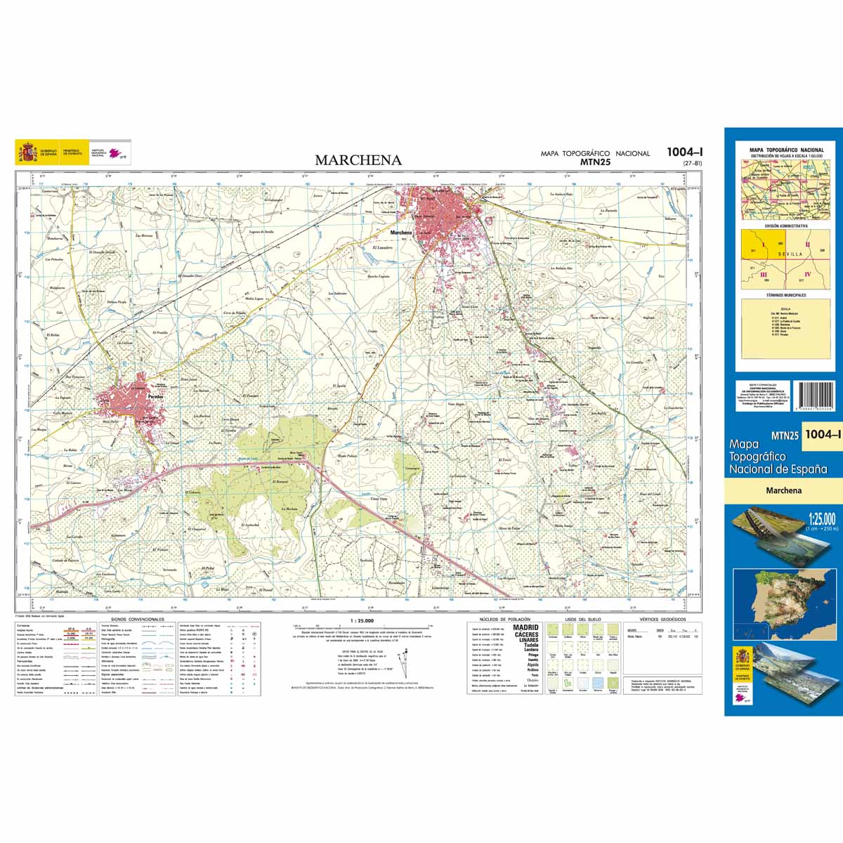 Online bestellen: Topografische kaart 1004-I Marchena | CNIG - Instituto Geográfico Nacional1