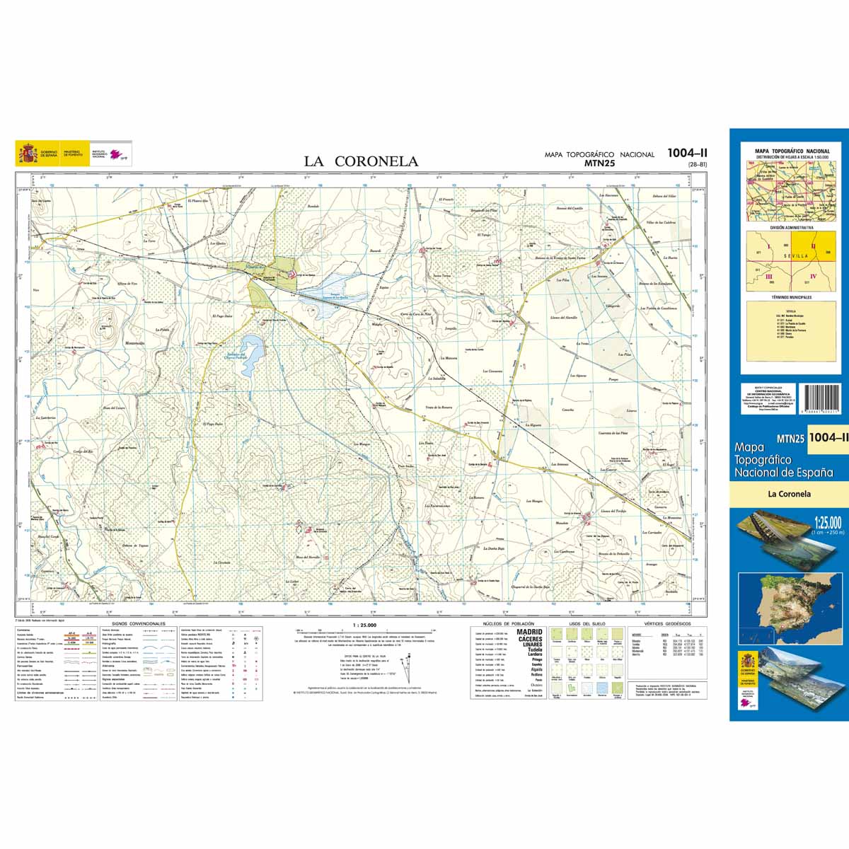 Online bestellen: Topografische kaart 1004-II La Coronela | CNIG - Instituto Geográfico Nacional1