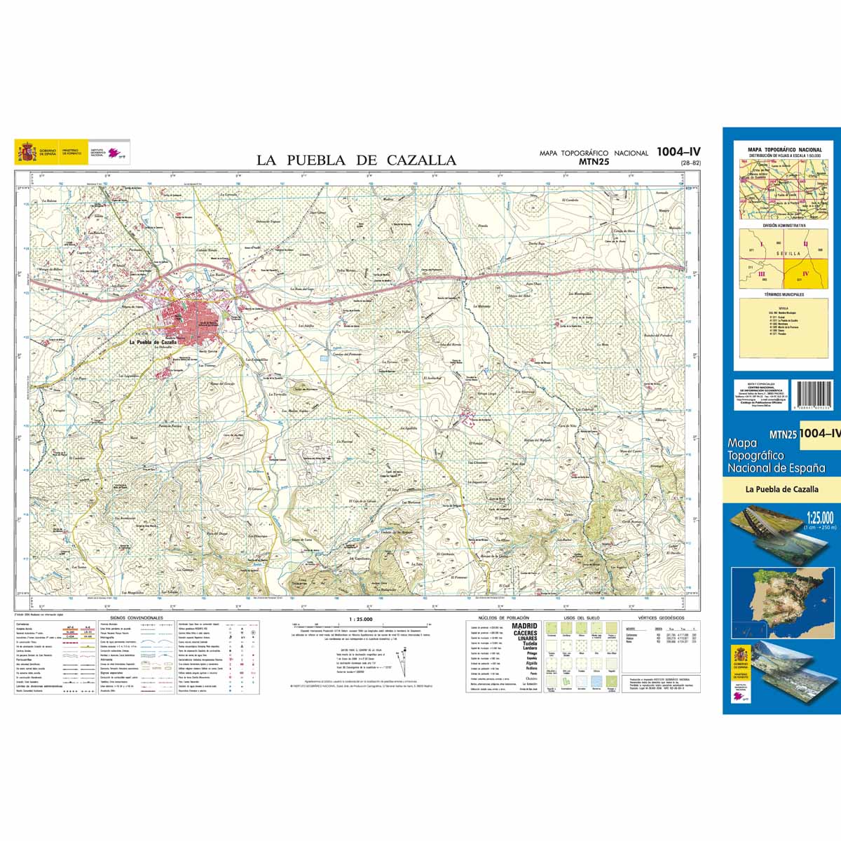 Online bestellen: Topografische kaart 1004-IV La Puebla de Cazalla | CNIG - Instituto Geográfico Nacional1