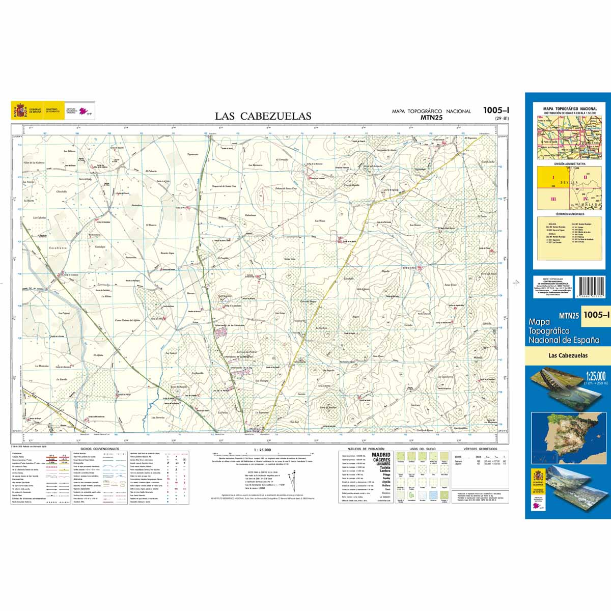 Online bestellen: Topografische kaart 1005-I Las Cabezuelas | CNIG - Instituto Geográfico Nacional1