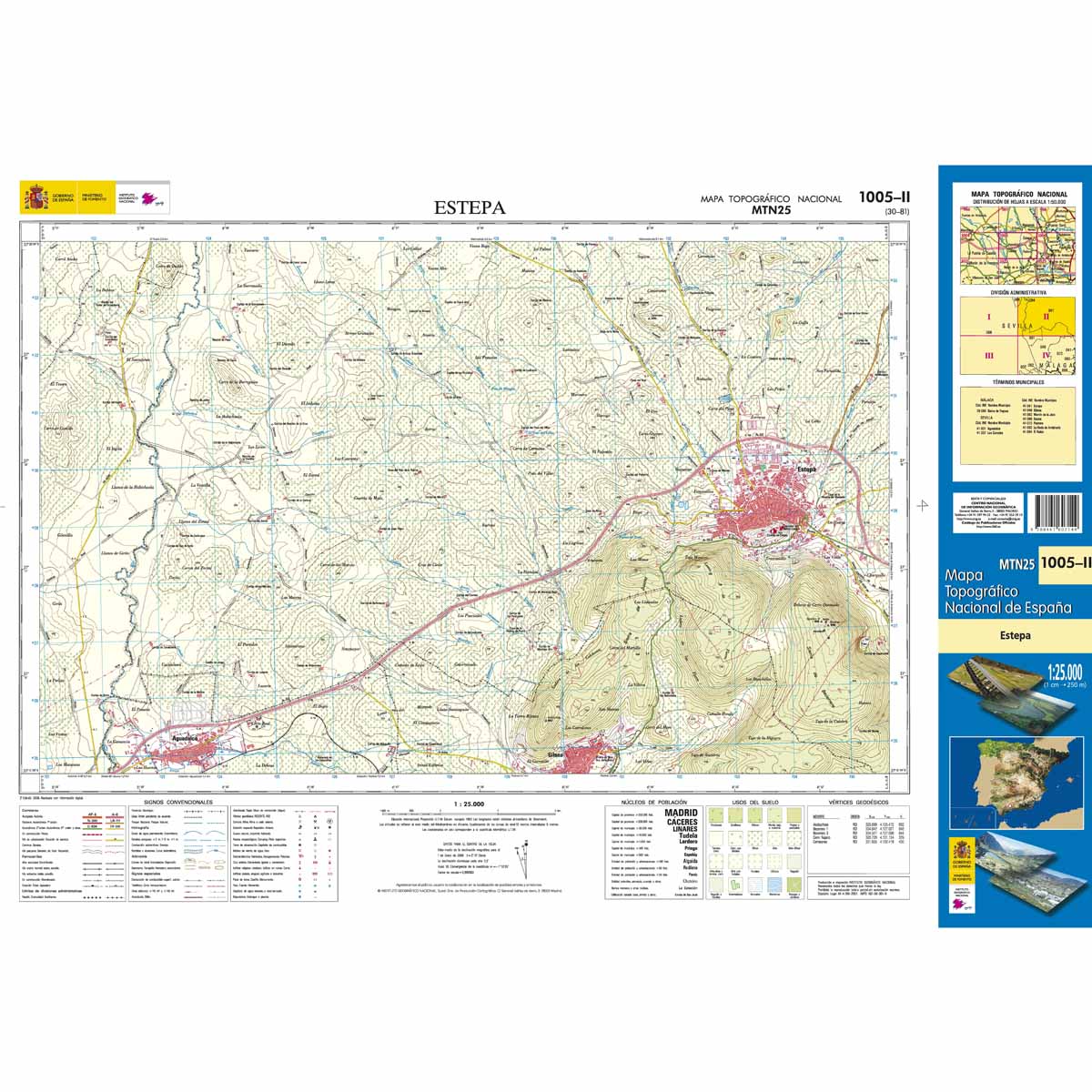 Online bestellen: Topografische kaart 1005-II Estepa | CNIG - Instituto Geográfico Nacional1