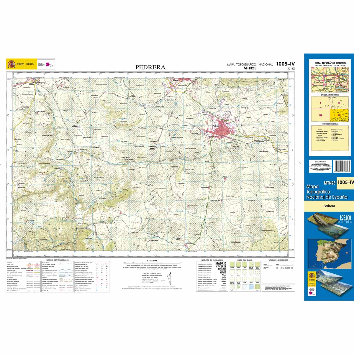 Online bestellen: Topografische kaart 1005-IV Pedrera | CNIG - Instituto Geográfico Nacional1