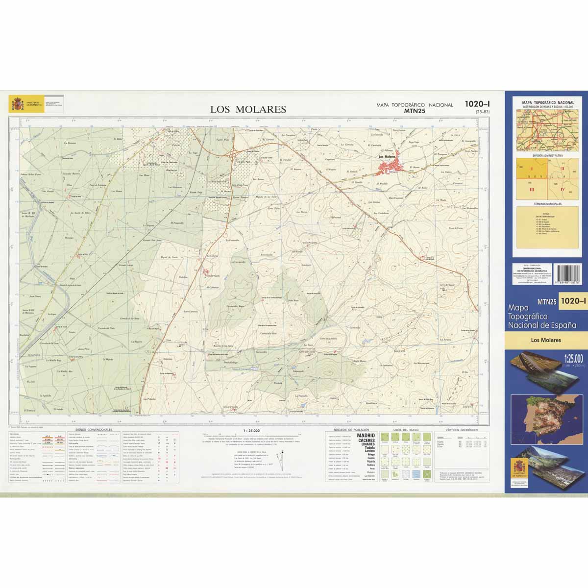 Online bestellen: Topografische kaart 1020-I Los Molares | CNIG - Instituto Geográfico Nacional1