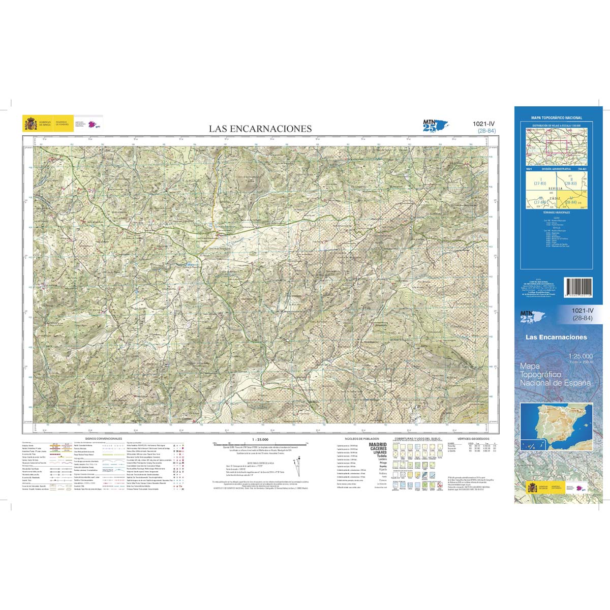 Online bestellen: Topografische kaart 1021-IV Las Encarnaciones | CNIG - Instituto Geográfico Nacional1