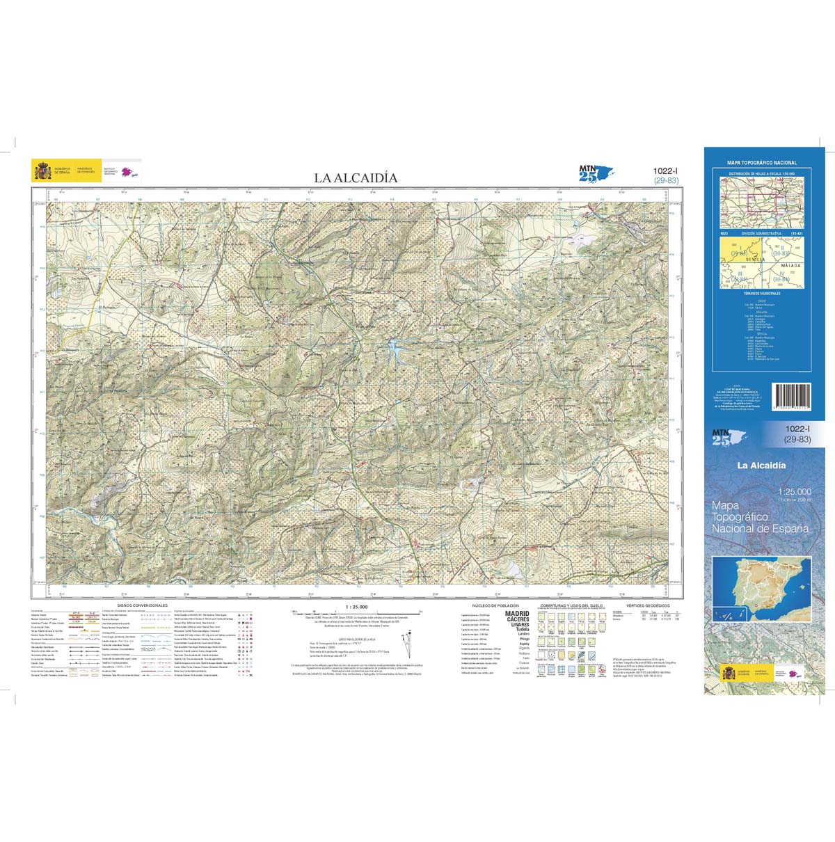 Online bestellen: Topografische kaart 1022-I La Alcaidía | CNIG - Instituto Geográfico Nacional1