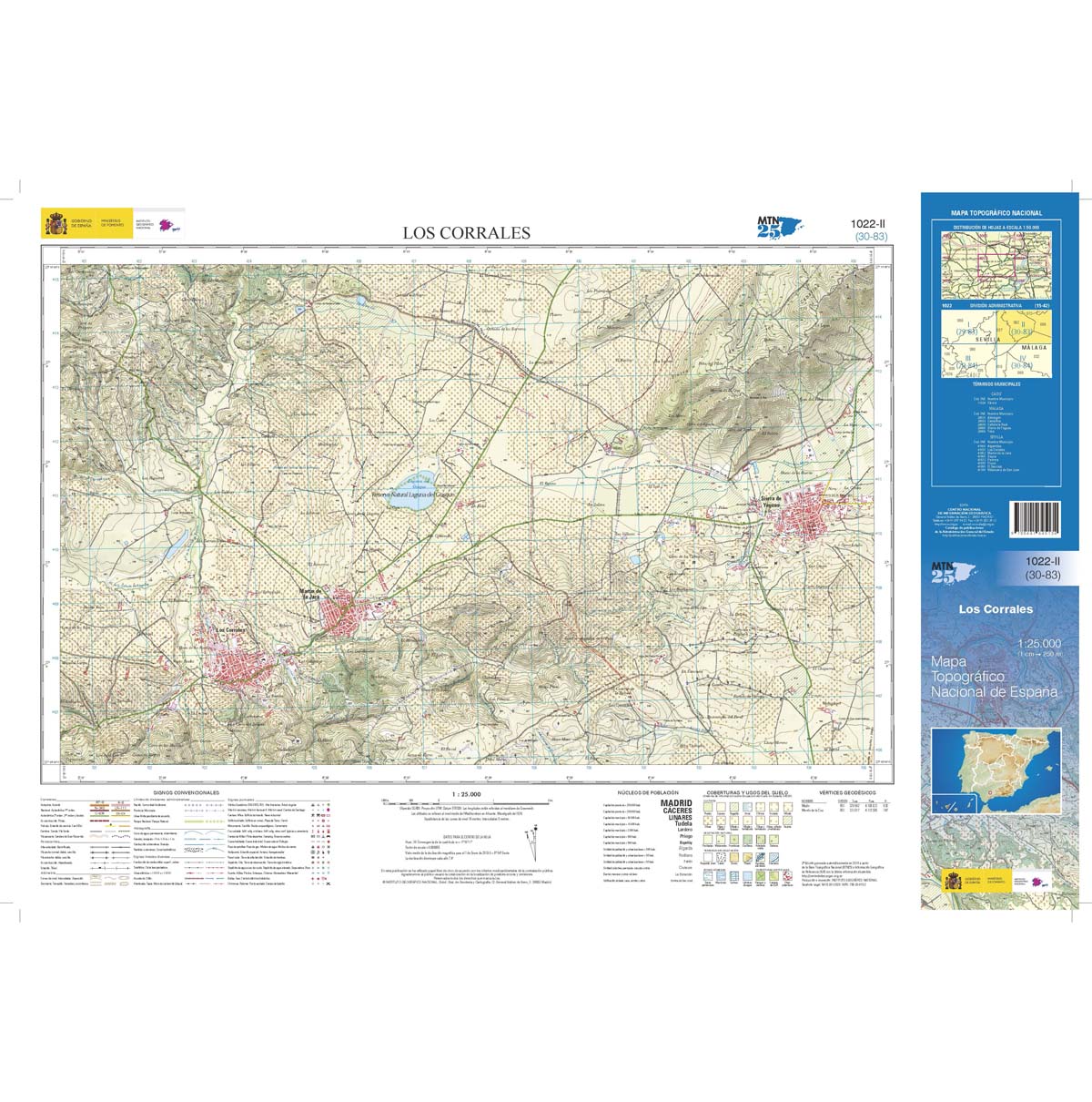 Online bestellen: Topografische kaart 1022-II Los Corrales | CNIG - Instituto Geográfico Nacional1