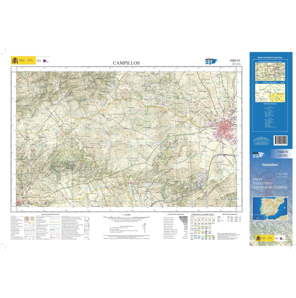 Online bestellen: Topografische kaart 1022-IV Campillos | CNIG - Instituto Geográfico Nacional1