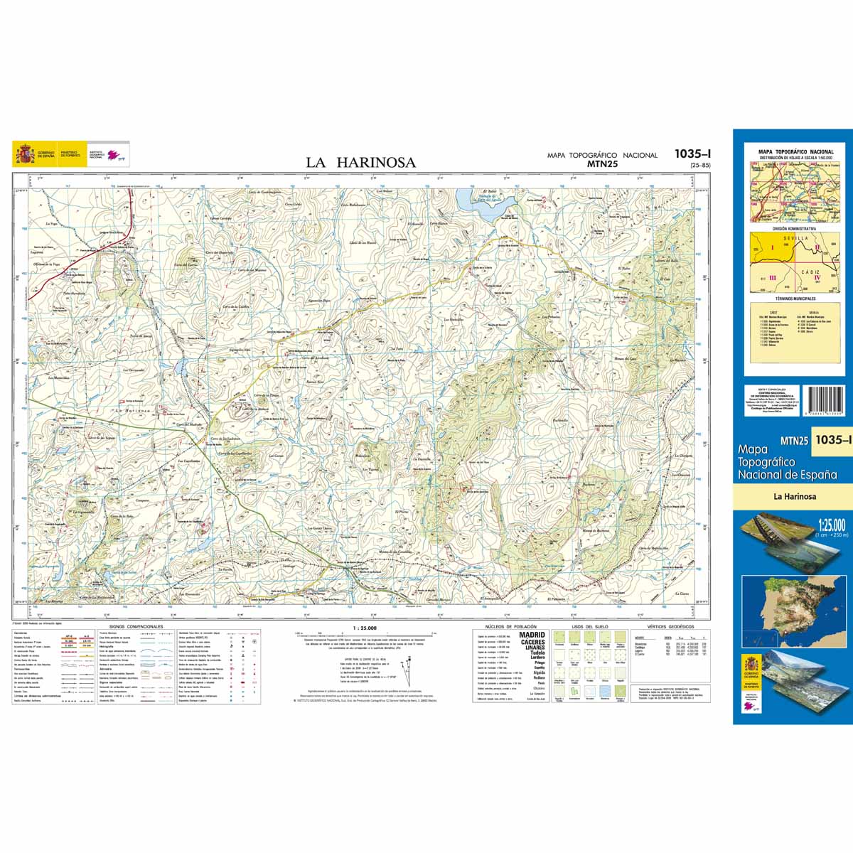 Online bestellen: Topografische kaart 1035-I La Harinosa | CNIG - Instituto Geográfico Nacional1