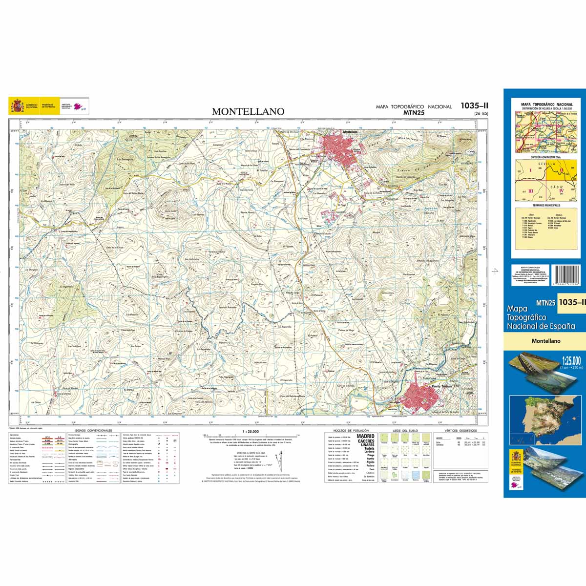 Online bestellen: Topografische kaart 1035-II Montellano | CNIG - Instituto Geográfico Nacional1