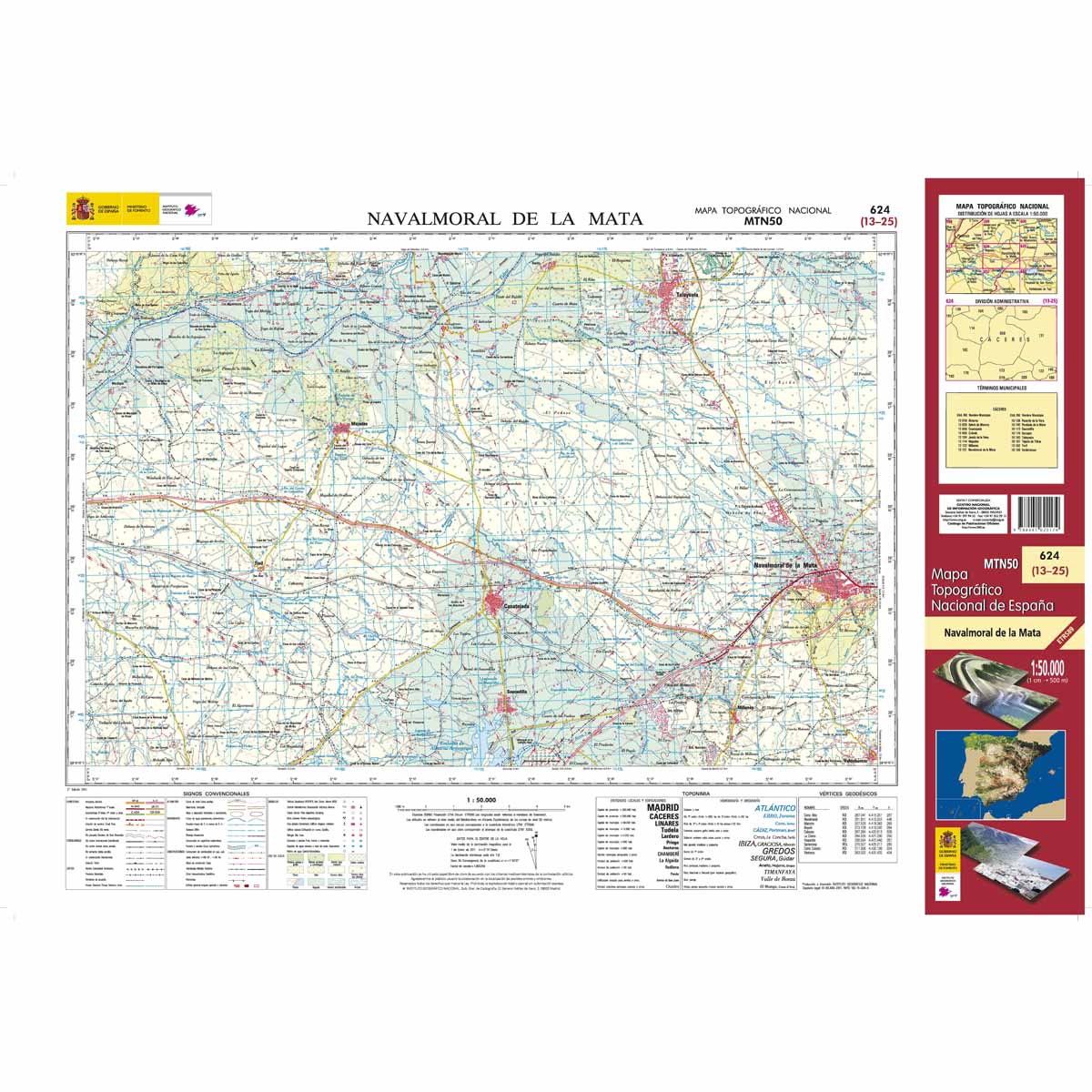 Online bestellen: Topografische kaart 624 MT50 Navalmoral de la Mata | CNIG - Instituto Geográfico Nacional1