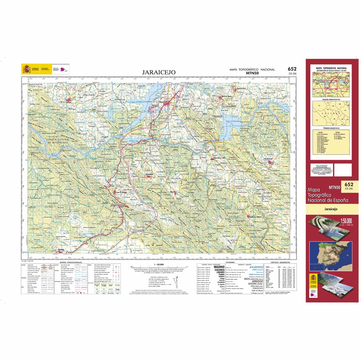 Online bestellen: Topografische kaart 652 MT50 Jaraicejo | CNIG - Instituto Geográfico Nacional1