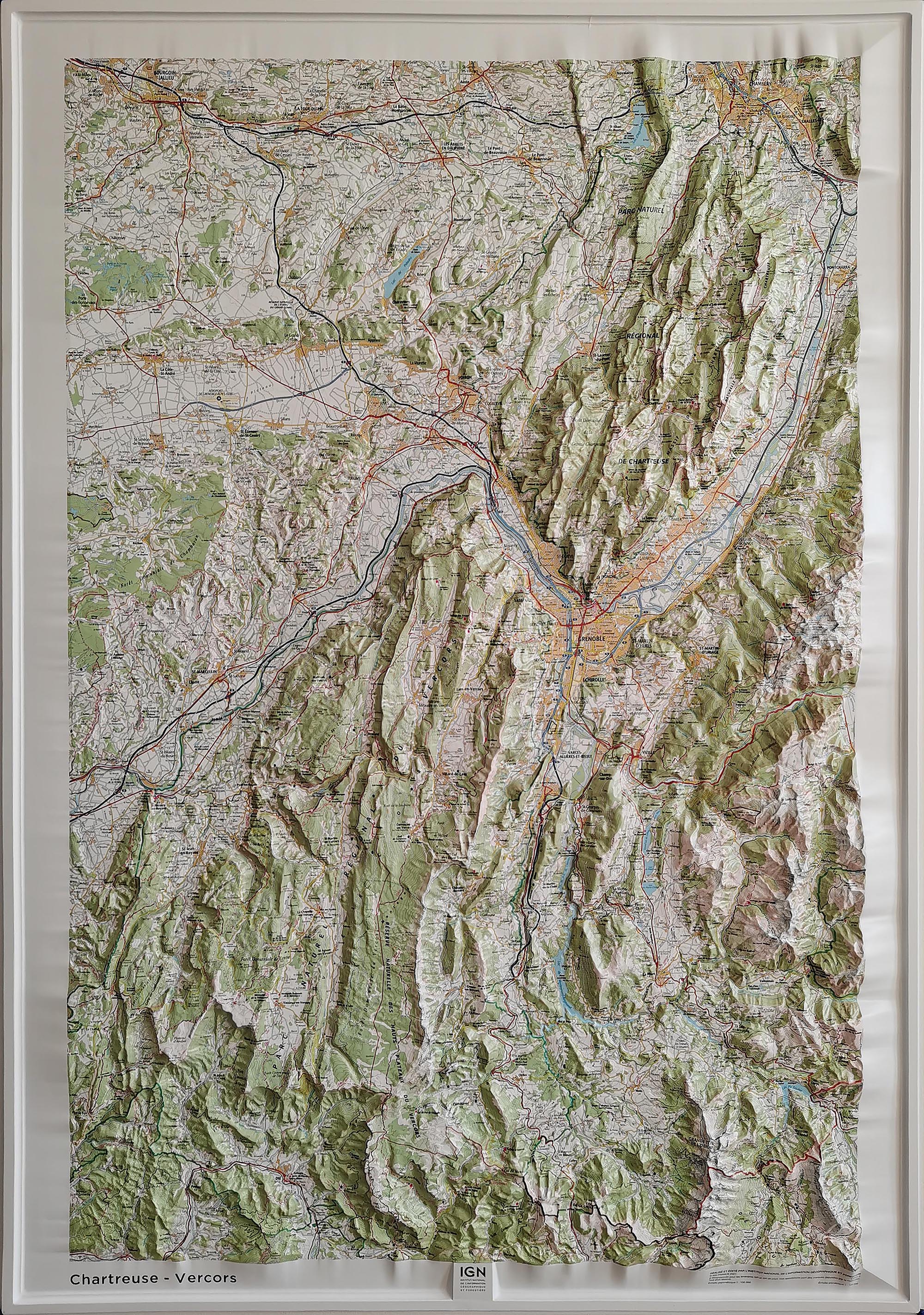 Online bestellen: Reliëfkaart 60171 Chartreuse / Vercors met voelbaar 3D-reliëf | IGN - Institut Géographique National