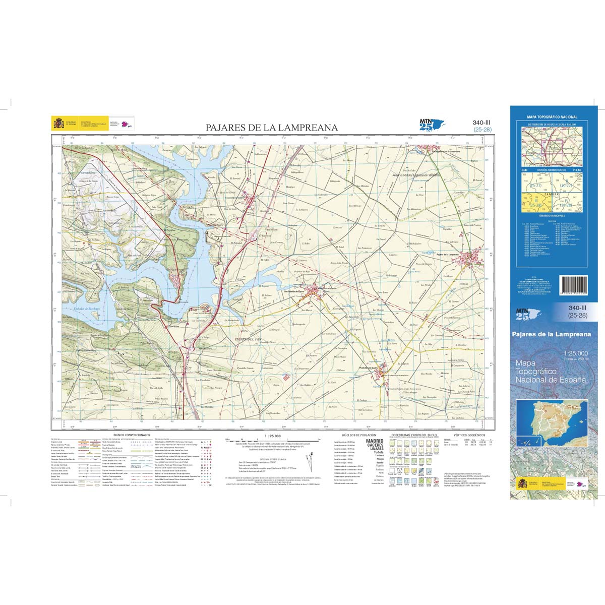 Online bestellen: Topografische kaart 340-III Pajares de Lampreana | CNIG - Instituto Geográfico Nacional1