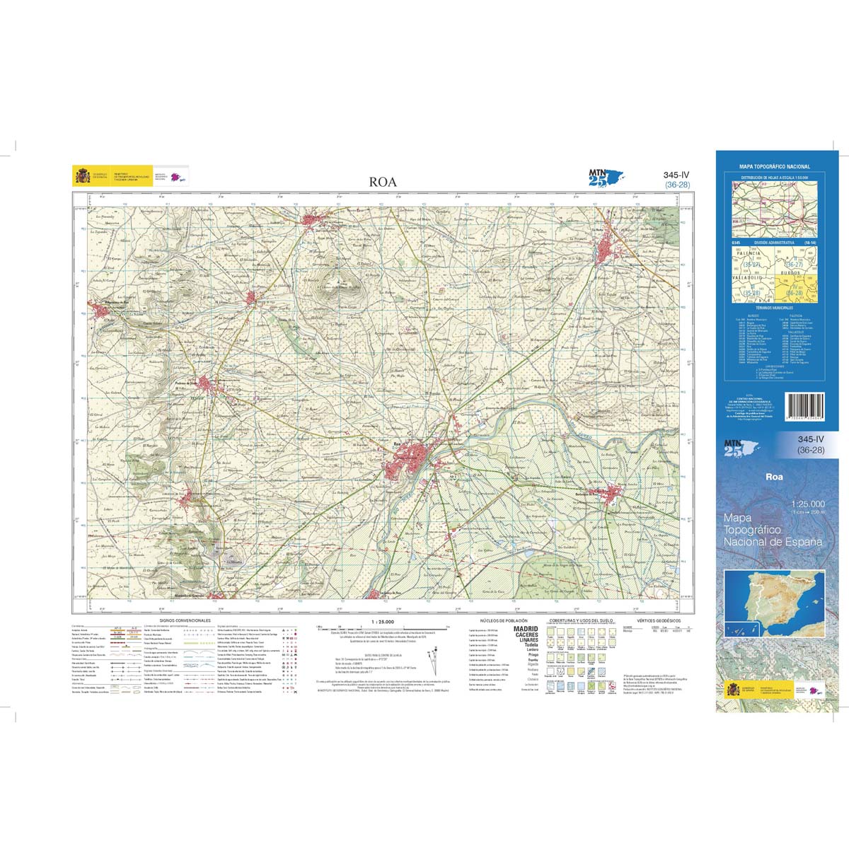 Online bestellen: Topografische kaart 345-IV Roa | CNIG - Instituto Geográfico Nacional1