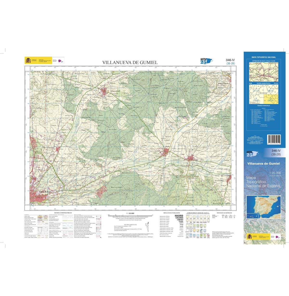 Online bestellen: Topografische kaart 346-IV Villanueva de Gumiel | CNIG - Instituto Geográfico Nacional1