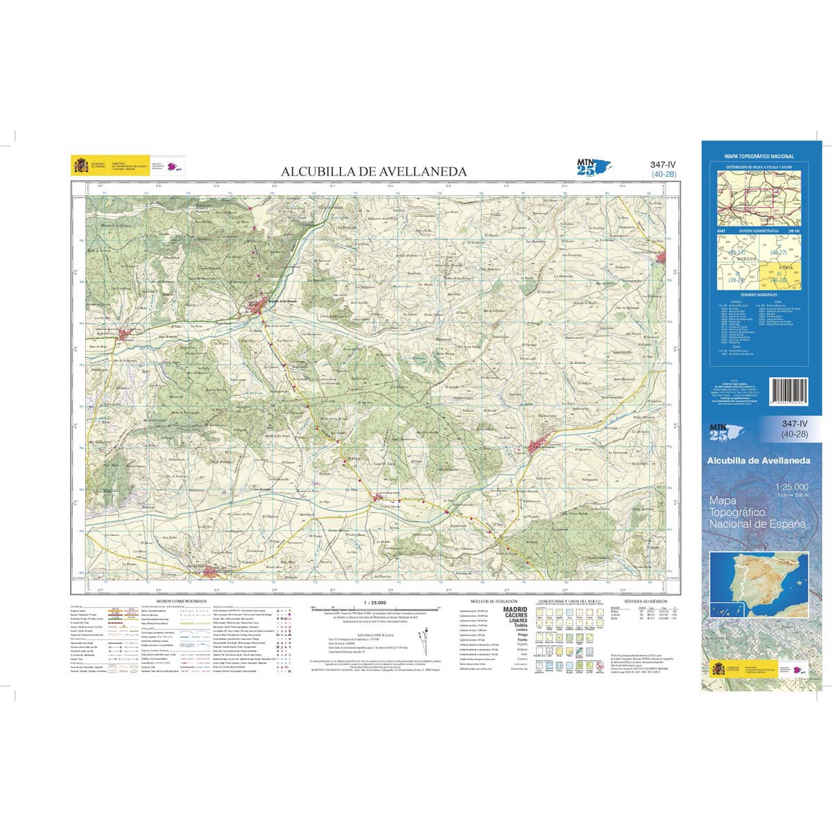 Online bestellen: Topografische kaart 347-IV Alcubilla de Avellaneda | CNIG - Instituto Geográfico Nacional1