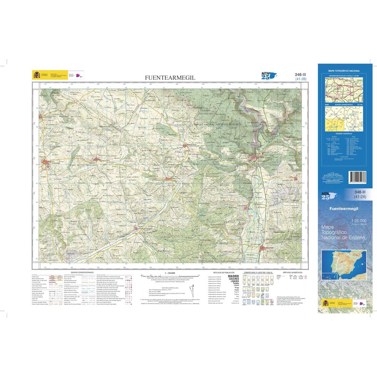 Online bestellen: Topografische kaart 348-III Fuentearmegil | CNIG - Instituto Geográfico Nacional1