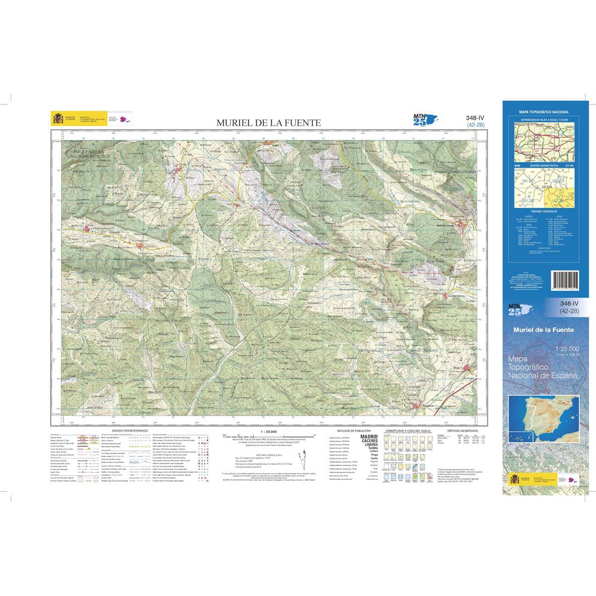 Online bestellen: Topografische kaart 348-IV Muriel de la Fuente | CNIG - Instituto Geográfico Nacional1