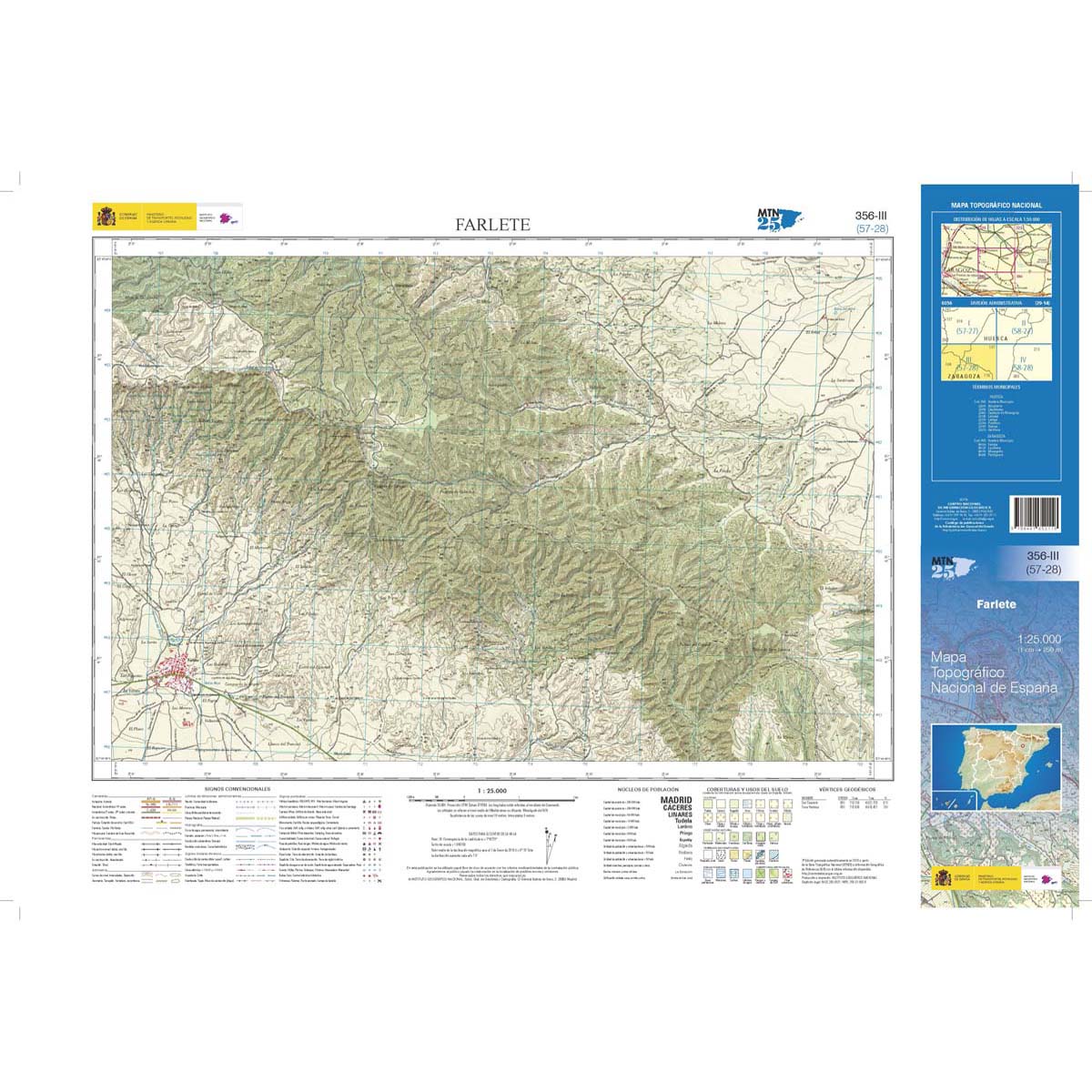 Online bestellen: Topografische kaart 356-III Farlete | CNIG - Instituto Geográfico Nacional1