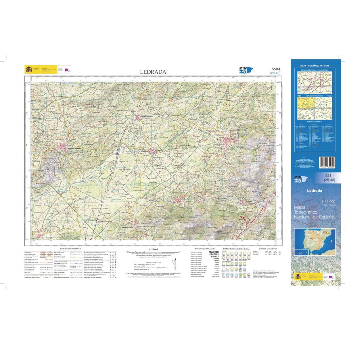 Online bestellen: Topografische kaart 553-I Ledrada | CNIG - Instituto Geográfico Nacional1