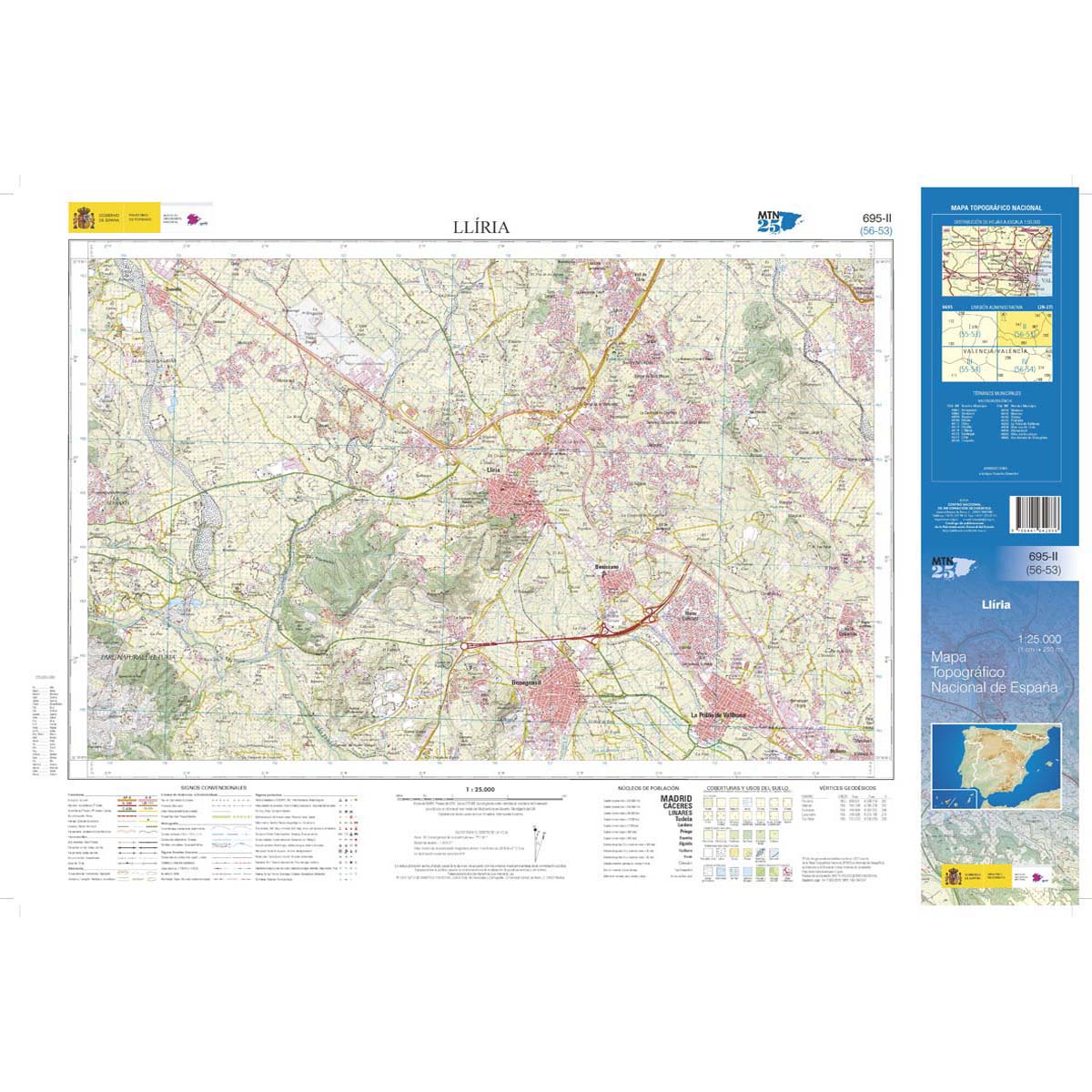 Online bestellen: Topografische kaart 695-II Llíria | CNIG - Instituto Geográfico Nacional1