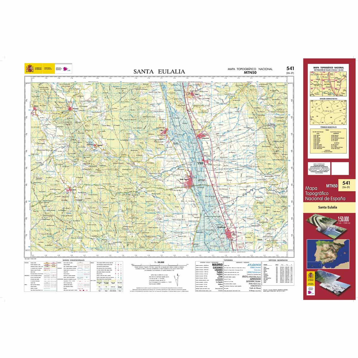 Online bestellen: Topografische kaart 541 MT50 Santa Eulalia | CNIG - Instituto Geográfico Nacional1