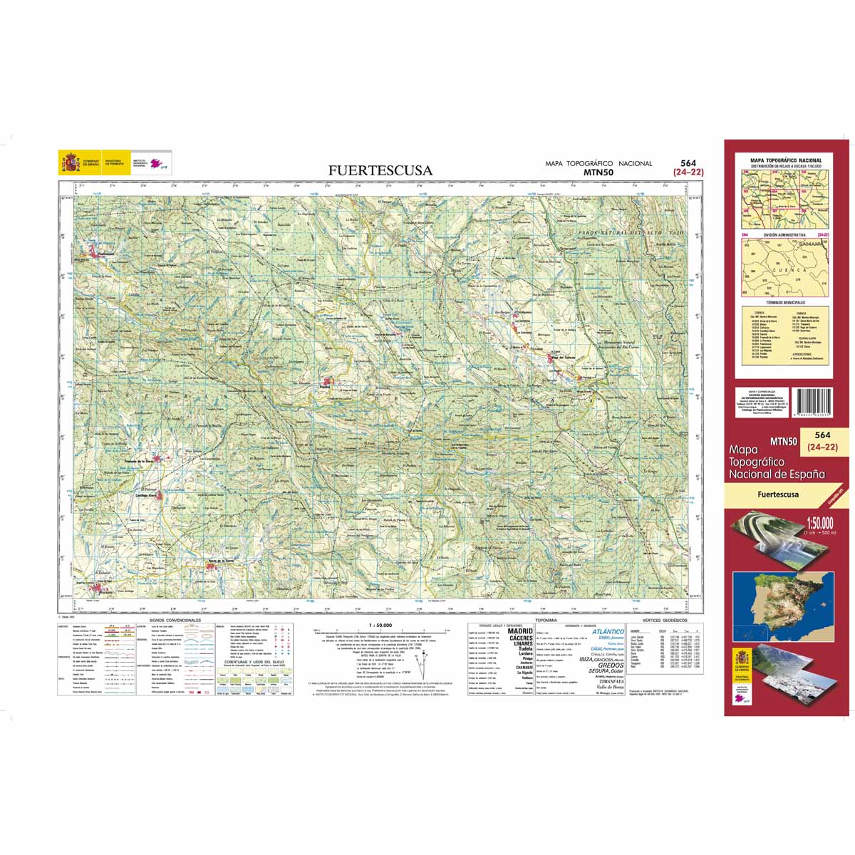 Online bestellen: Topografische kaart 564 MT50 Fuertescusa | CNIG - Instituto Geográfico Nacional1