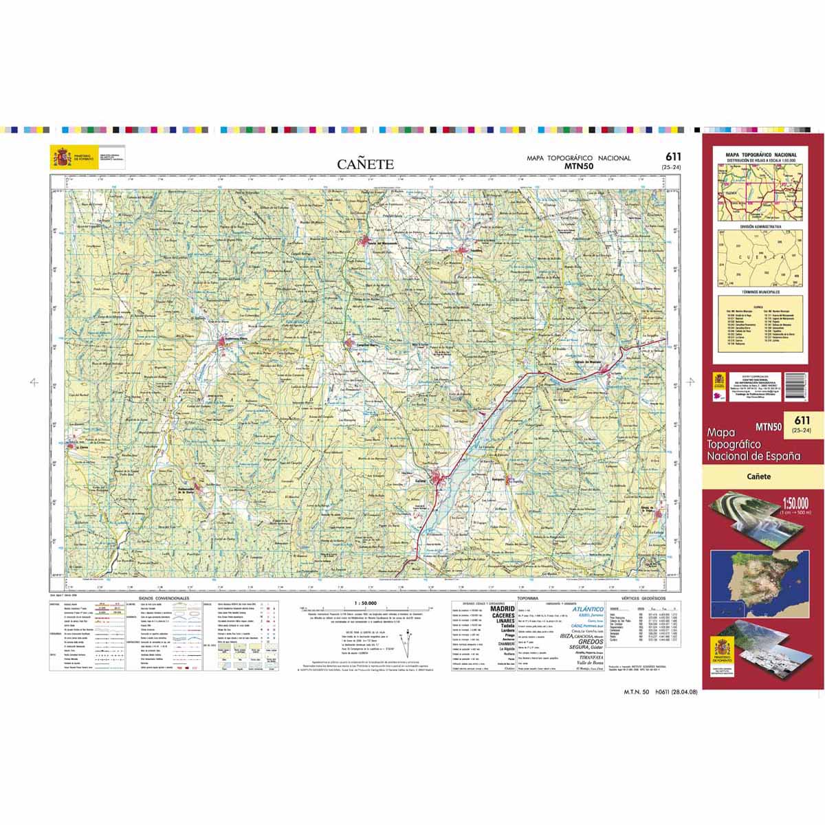 Online bestellen: Topografische kaart 611 MT50 Cañete | CNIG - Instituto Geográfico Nacional1