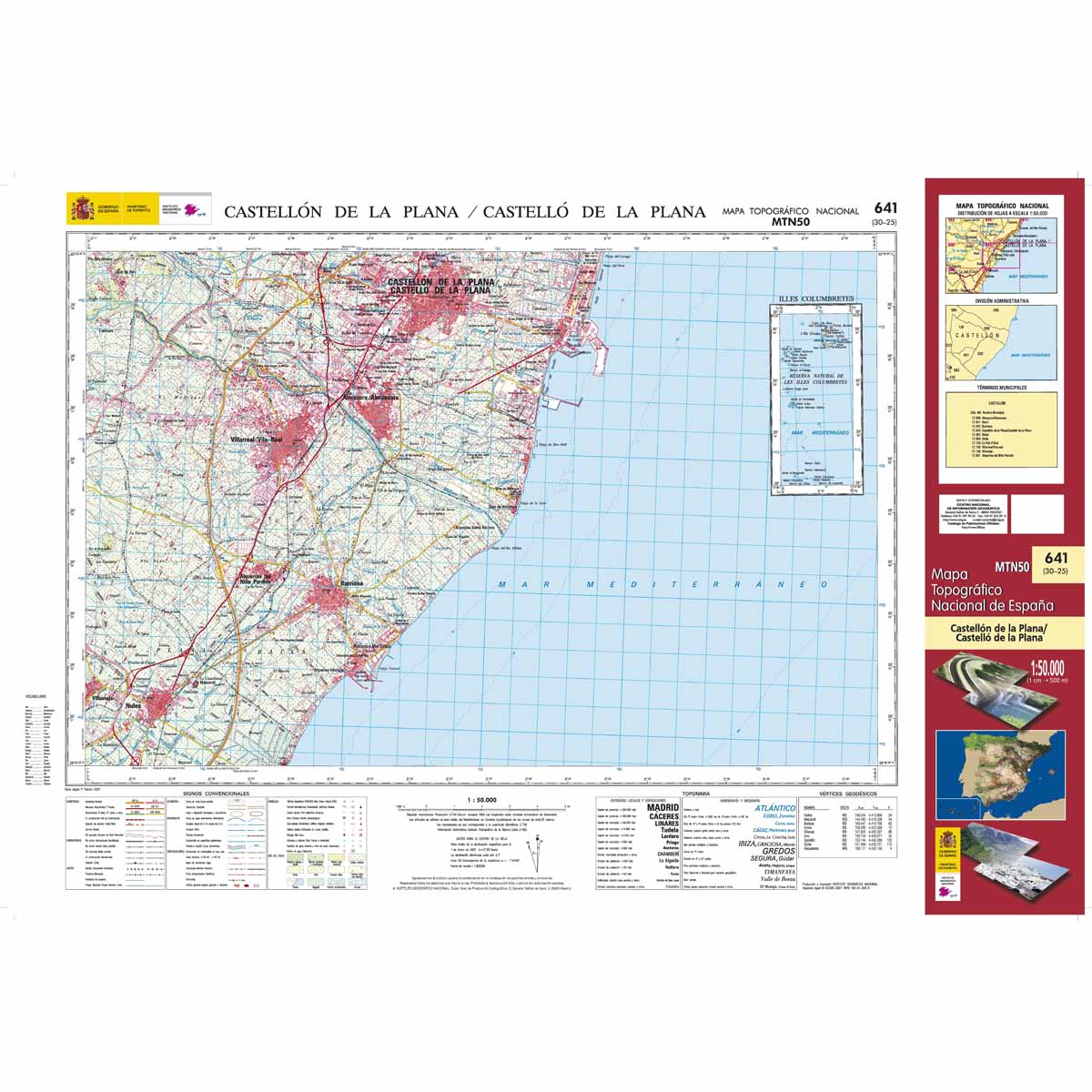 Online bestellen: Topografische kaart 641 MT50 Marina D´or | CNIG - Instituto Geográfico Nacional1