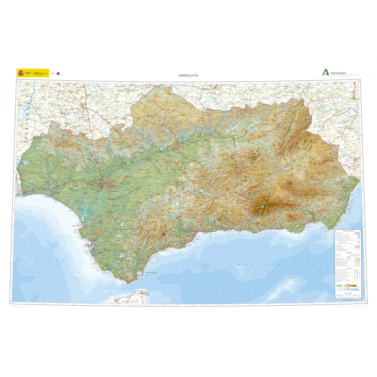 Online bestellen: Wegenkaart - landkaart Andalusië | CNIG - Instituto Geográfico Nacional