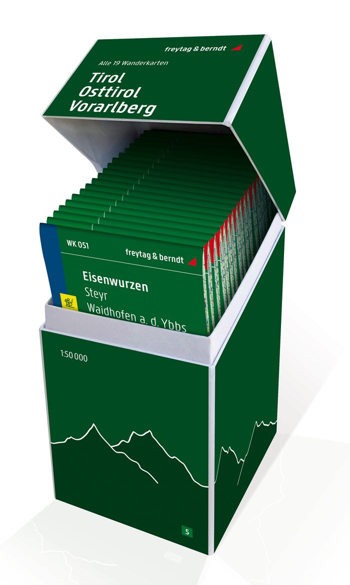 Online bestellen: Wandelkaart BOX5 Tirol - Osttirol - Vorarlberg set met 19 wandelkaarten | Freytag & Berndt