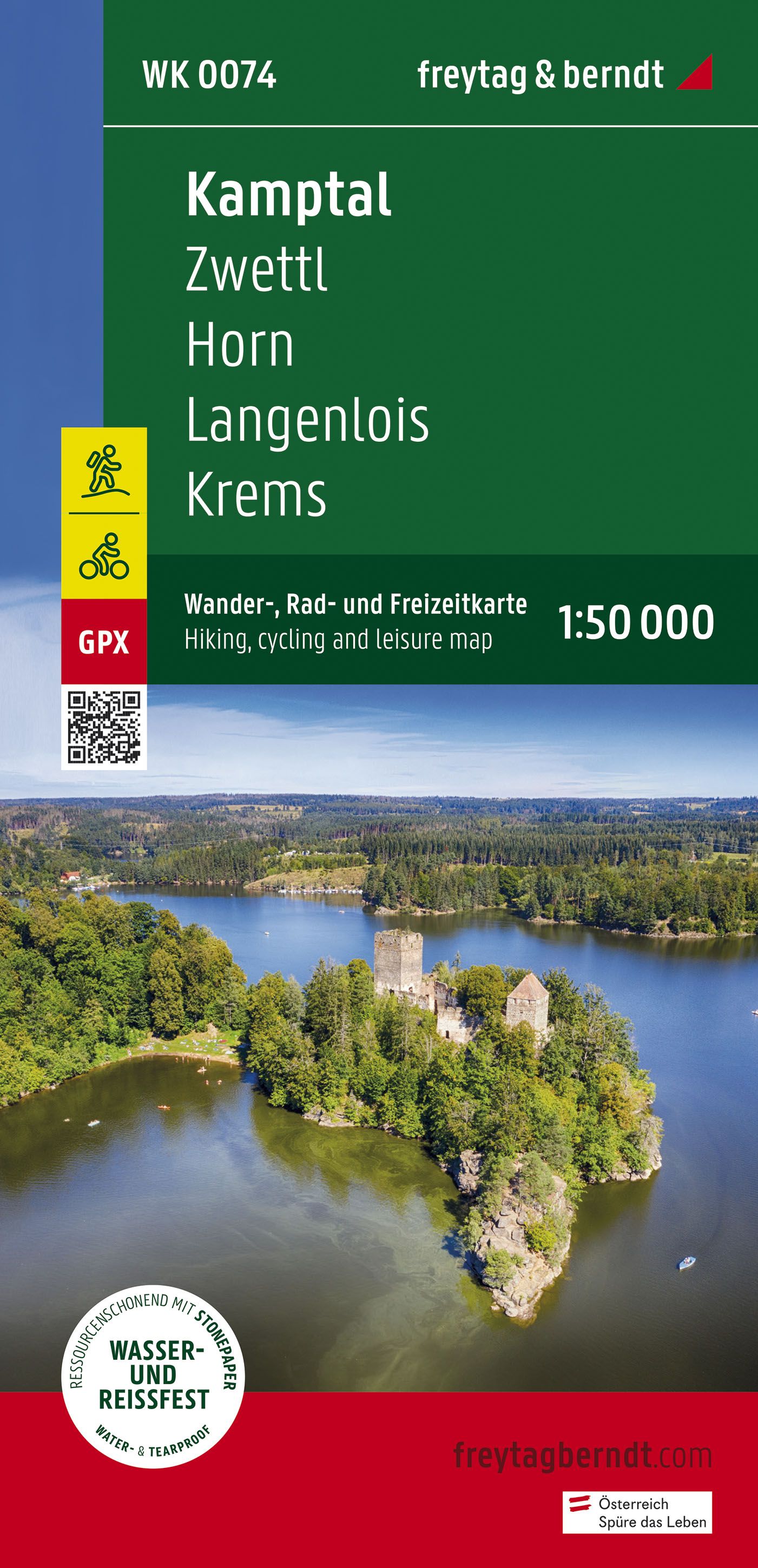 Online bestellen: Fietskaart - Wandelkaart 074 Kamptal - Zwettl - Horn - Langenlois - Krems | Freytag & Berndt