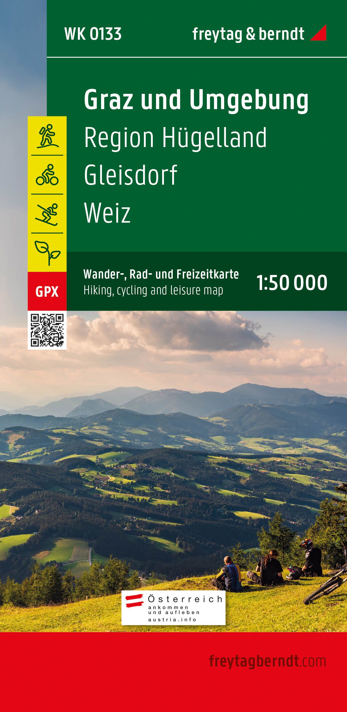 Online bestellen: Sneeuwschoenwandelgids - Fietskaart 133 Graz & Umg.-Hügelland-Schöcklland-Gleisdorf | Freytag & Berndt