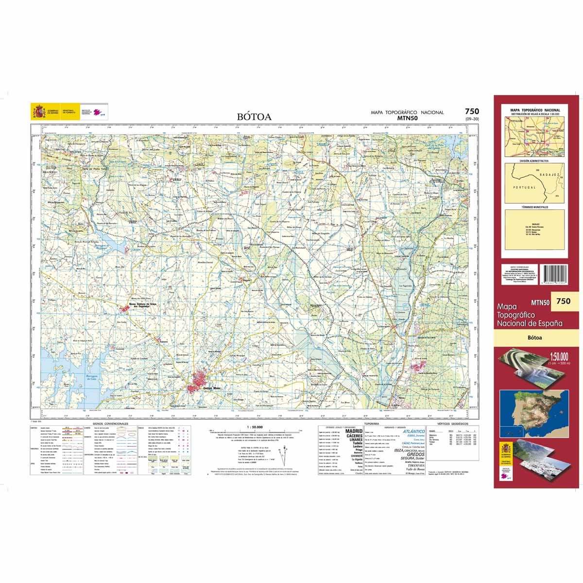 Online bestellen: Topografische kaart 750 MT50 Bótoa | CNIG - Instituto Geográfico Nacional1