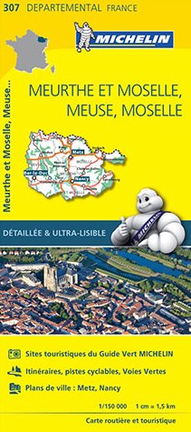 Online bestellen: Wegenkaart - landkaart 307 Meurthe et Moselle - Meuse (Maas) - Moselle (Moezel) | Michelin