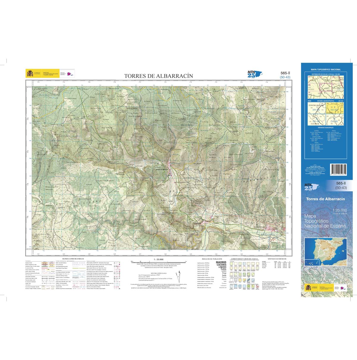 Online bestellen: Topografische kaart 565-II Torres de Albarracín | CNIG - Instituto Geográfico Nacional1