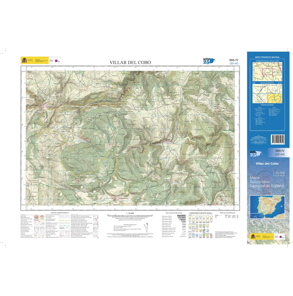 Online bestellen: Topografische kaart 565-IV Villar Del Cobo | CNIG - Instituto Geográfico Nacional1