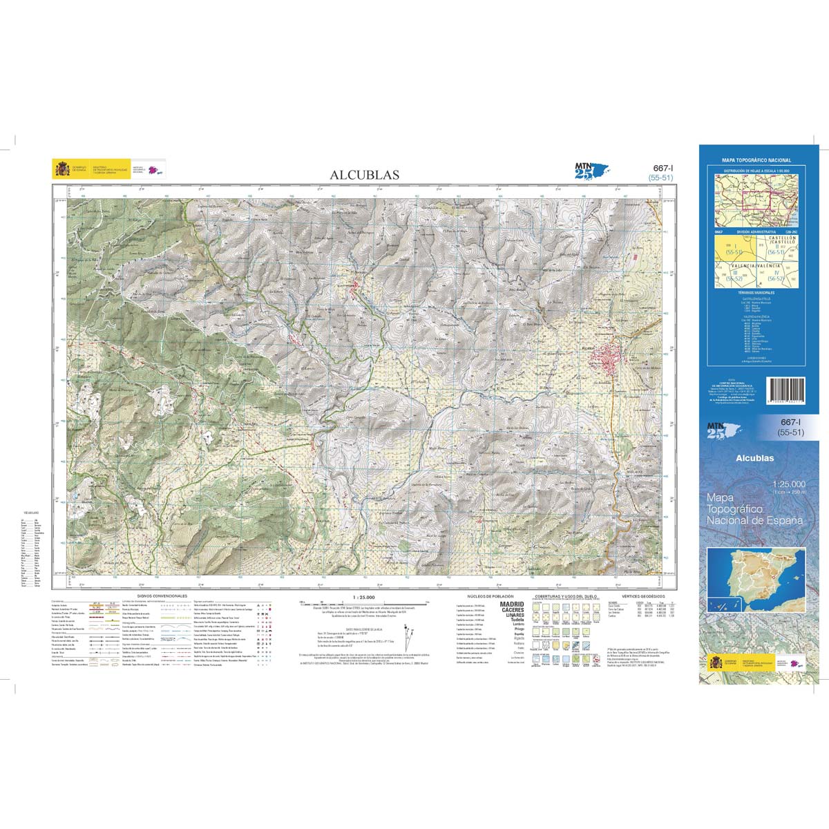 Online bestellen: Topografische kaart 667-I Alcublas | CNIG - Instituto Geográfico Nacional1