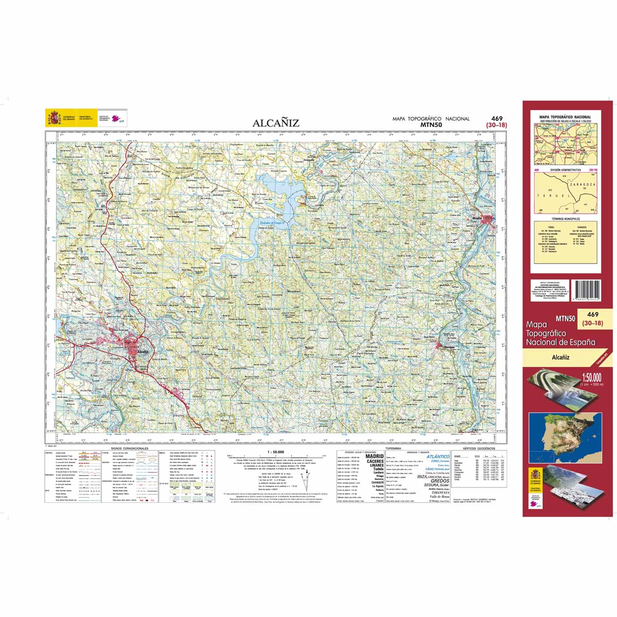 Online bestellen: Topografische kaart 469 MT50 Alcañiz | CNIG - Instituto Geográfico Nacional1