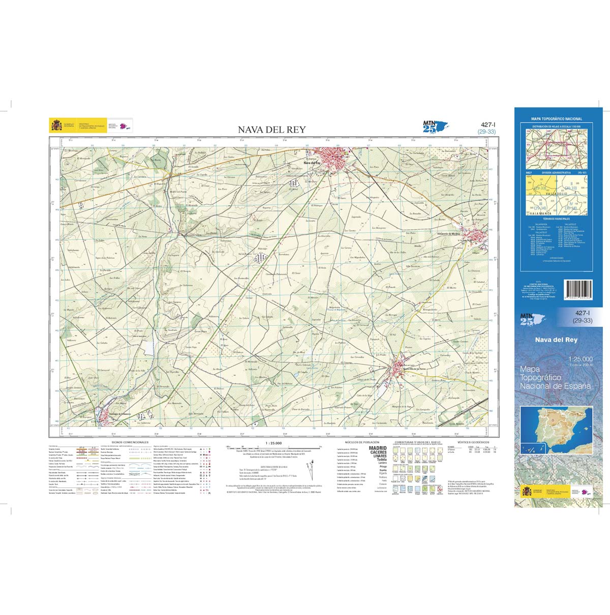 Online bestellen: Topografische kaart 427-I Nava del Rey | CNIG - Instituto Geográfico Nacional1