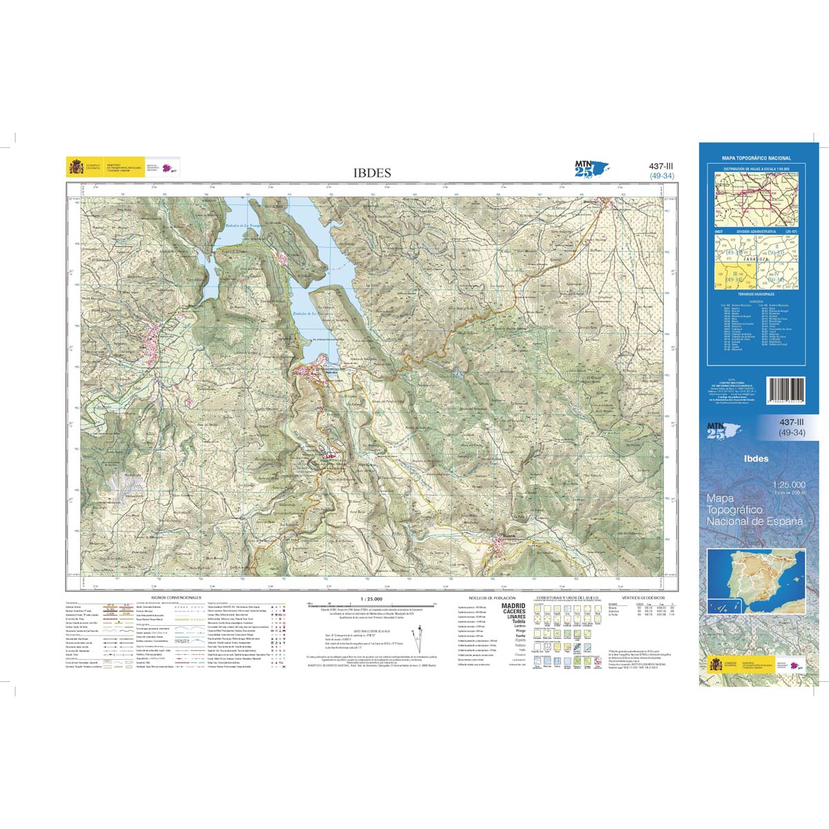 Online bestellen: Topografische kaart 437-III Ibdes | CNIG - Instituto Geográfico Nacional1