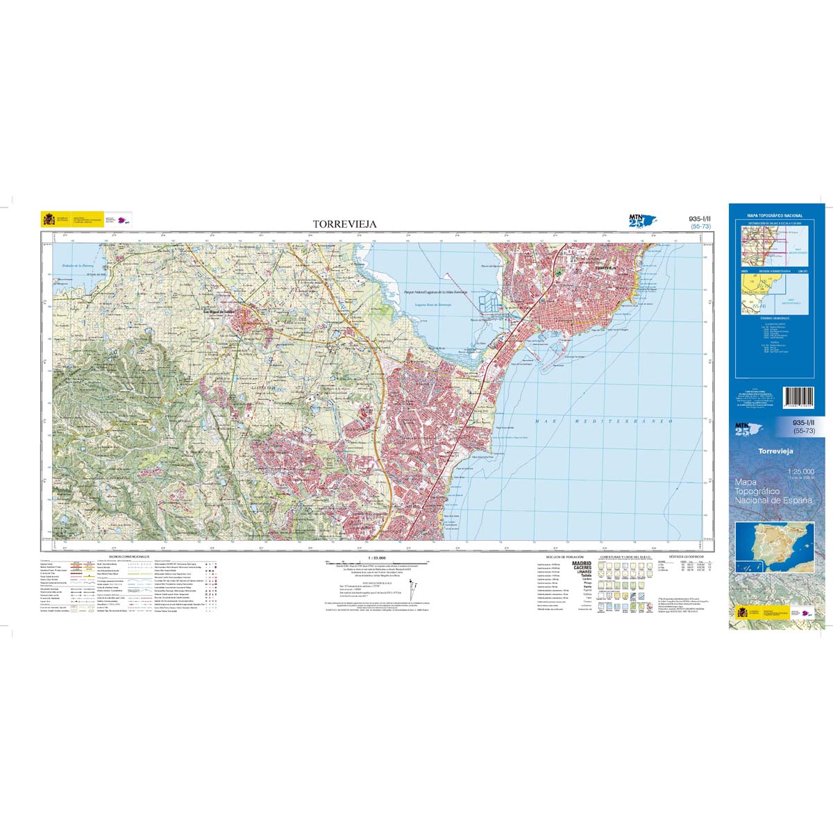 Online bestellen: Topografische kaart 935-I/II Torrevieja | CNIG - Instituto Geográfico Nacional1