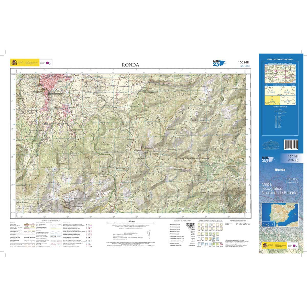 Online bestellen: Topografische kaart 1051-III Ronda | CNIG - Instituto Geográfico Nacional1